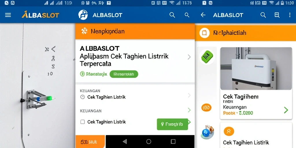 Antarmuka pengguna ALBASLOT untuk cek tagihan listrik.