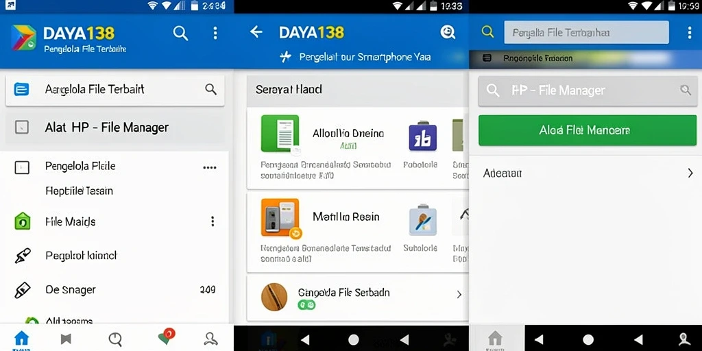 Antarmuka pengguna yang intuitif dari aplikasi File Manager DAYA138.