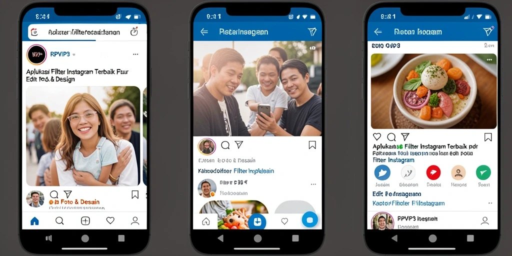 Antarmuka RPVIP3 dengan berbagai fitur untuk Filter Instagram.