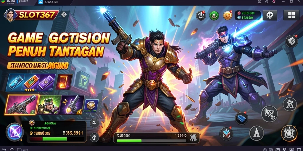 Antarmuka menarik dengan aksi yang mendebarkan dalam game.