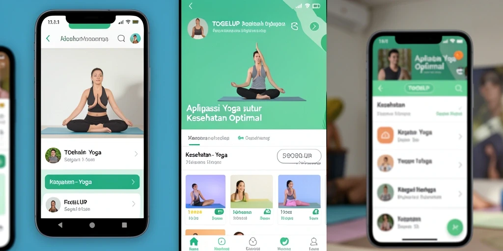 Tampilan antarmuka aplikasi TOGELUP yang user-friendly untuk latihan yoga.